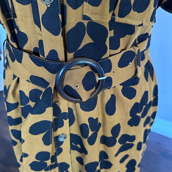 Who What Wear x Target 🎯 Shirt Dress Linen Blend Button-Up Leopard Cheetah XL - Picture 4 of 12
